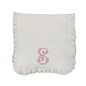 Vine Initial Embroidered Burp Cloth