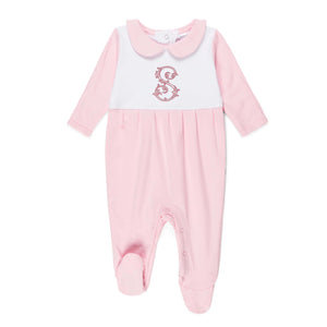 Vine Initial Embroidered Footie