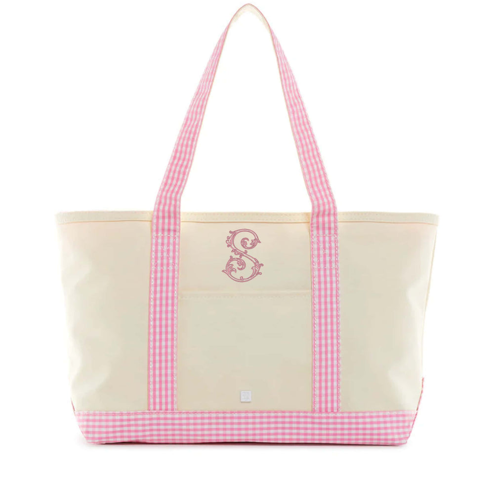 Vine Initial Embroidered Tote Bag