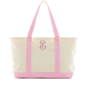 Vine Initial Embroidered Tote Bag