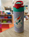 Custom Water Bottle with Pop-up Straw and Handle, Stainless Steel Insulated Sippy Cups