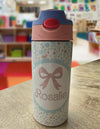 Custom Water Bottle with Pop-up Straw and Handle, Stainless Steel Insulated Sippy Cups