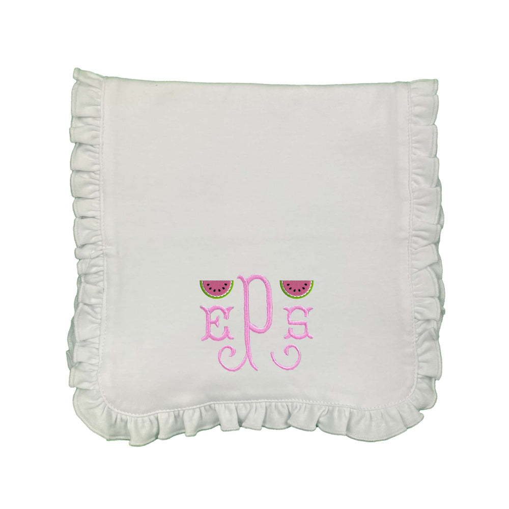 Watermelon Embroidered Burp Cloth