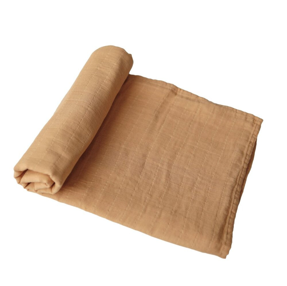 Mushie Muslin Swaddle (Fall Yellow)