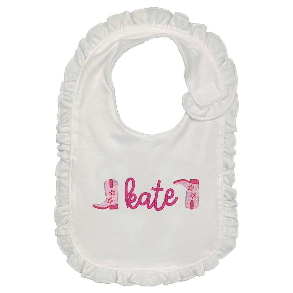 Cowgirl Boots Embroidered Bib