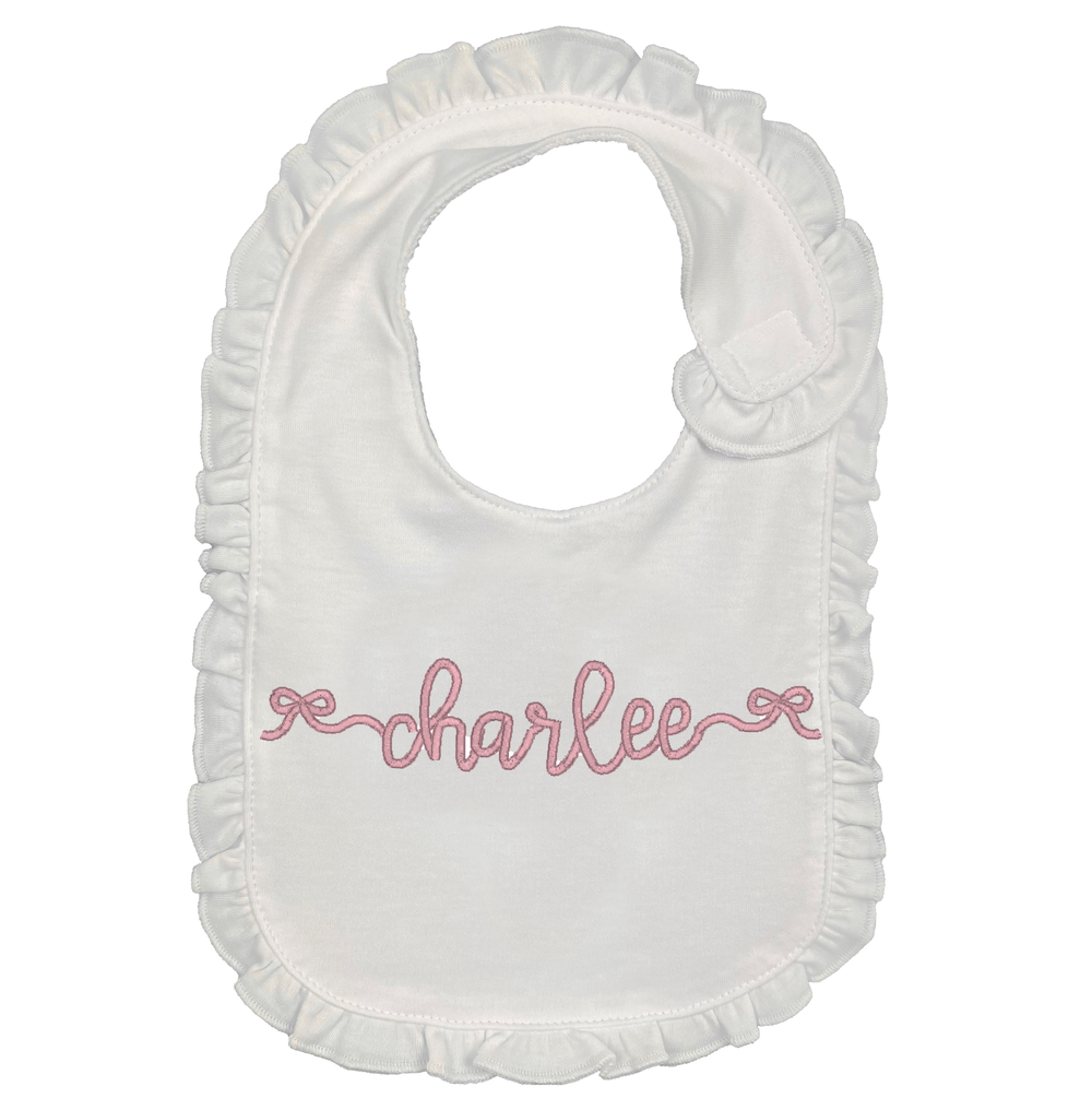 Embroidered Bows with Name Bib