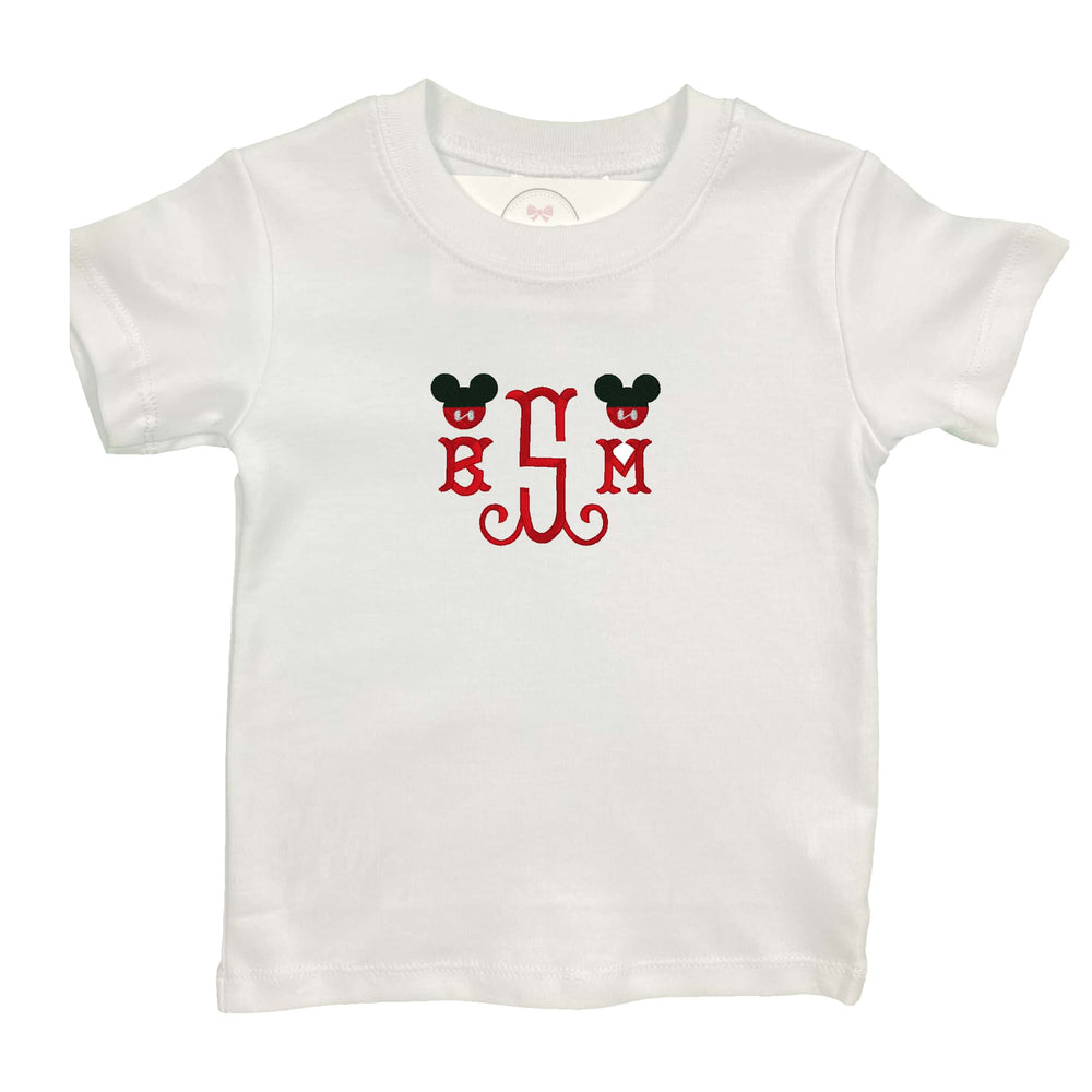 Mouse with Initials Embroidered Shirt