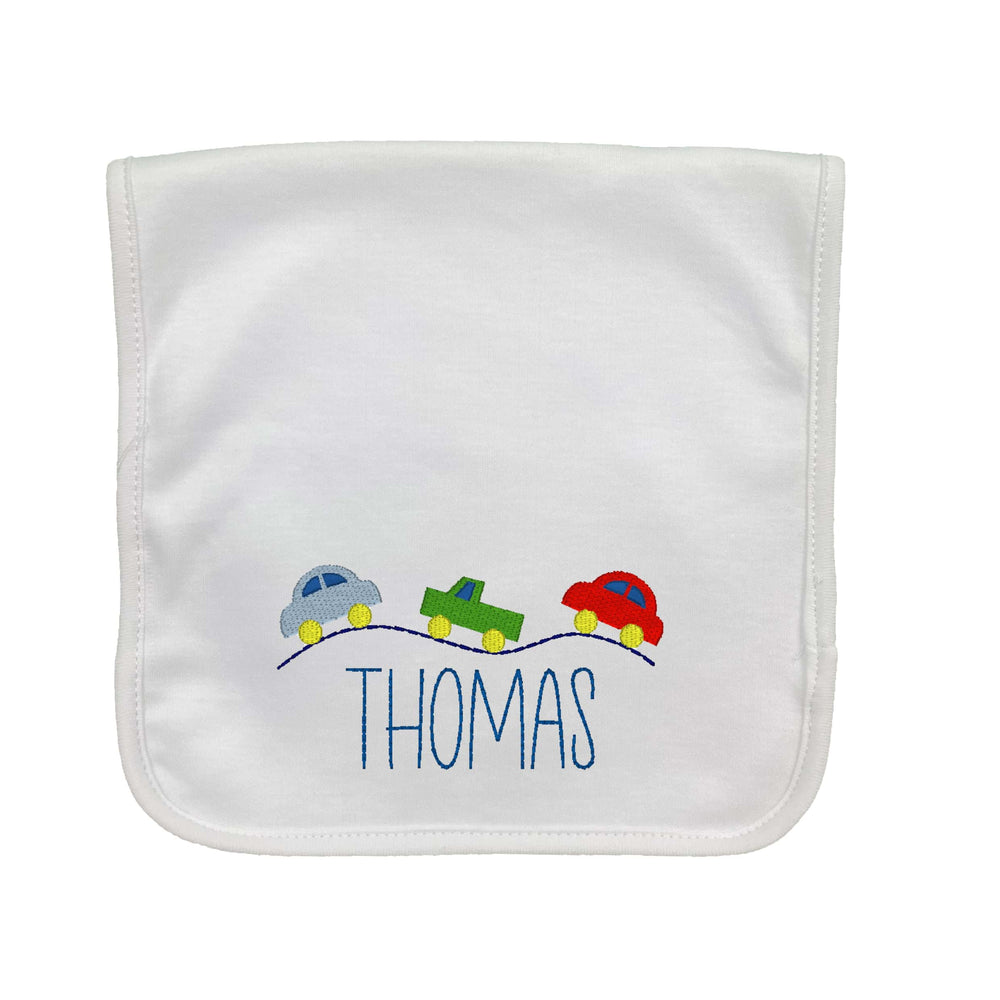 Cars Embroidered Burp Cloth