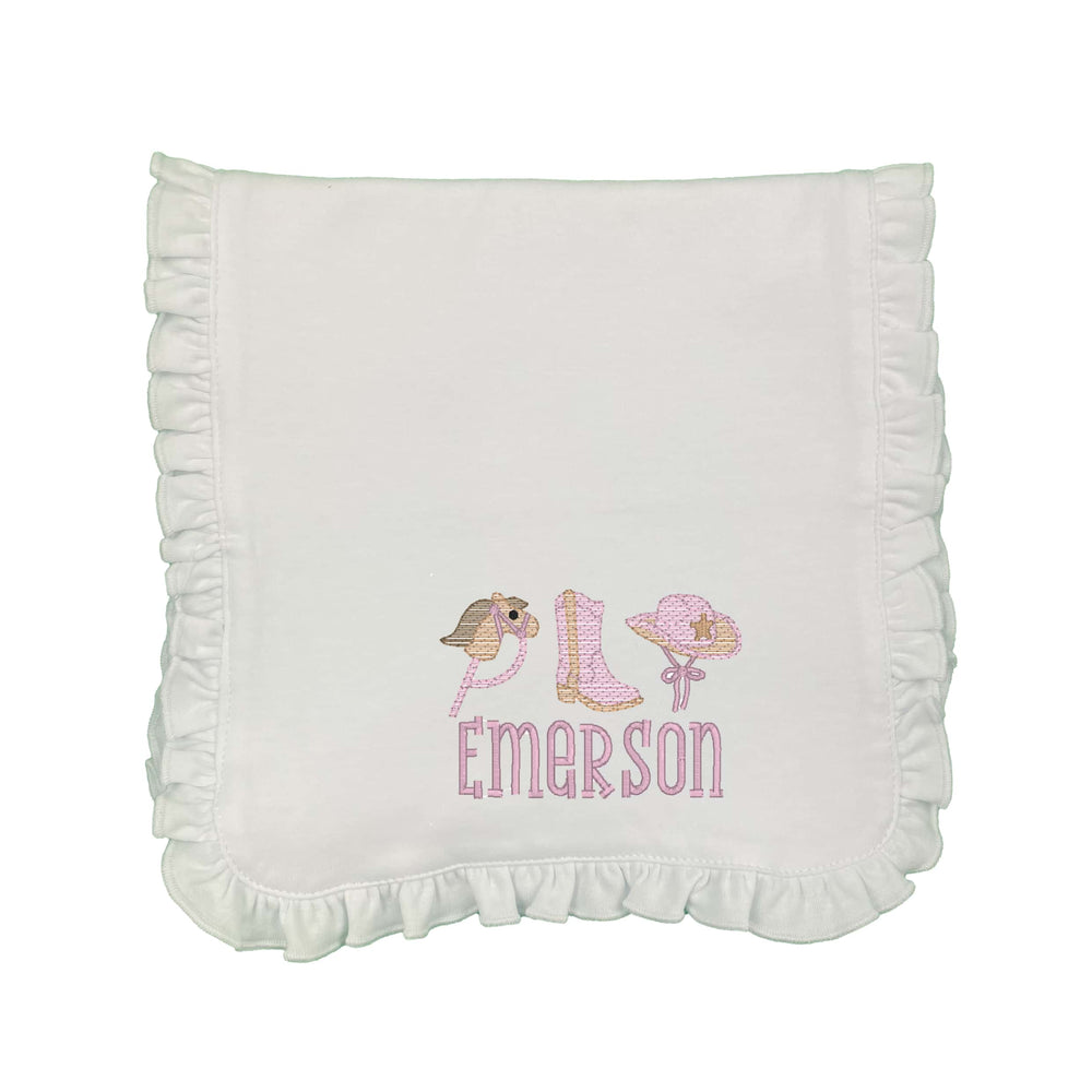 Cowgirl Trio Embroidered Burp Cloth