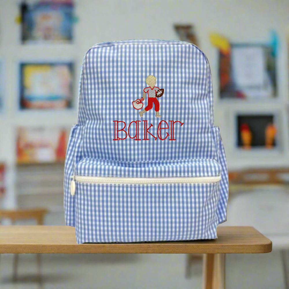 Blue Gingham Backpack