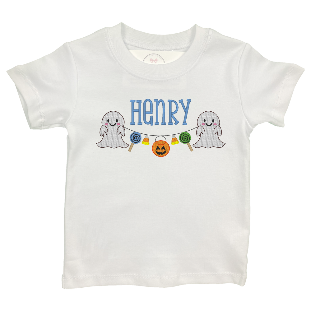 Halloween Ghost Embroidered Shirt