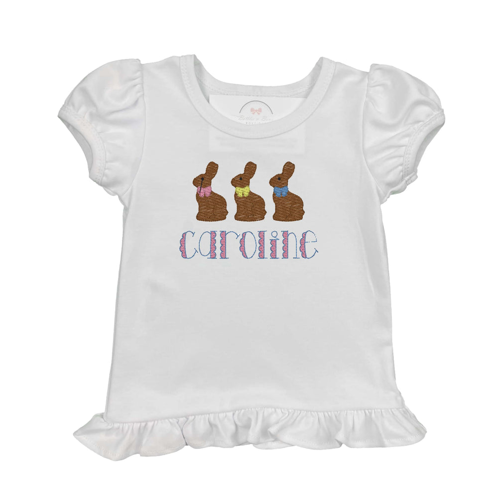 Chocolate Bunny Embroidered Shirt