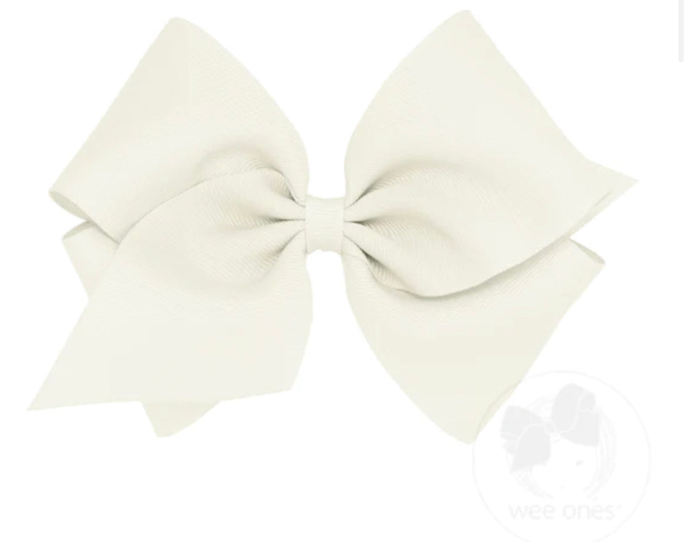 Mini King Grosgrain Hairbow - Antique White