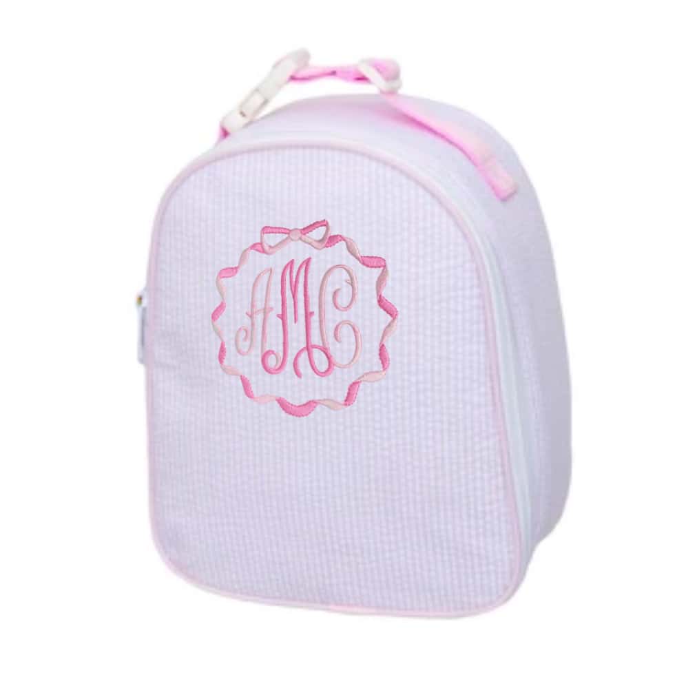 Pink Seersucker Lunchbox