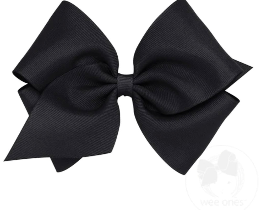 Mini King Grosgrain Hairbow - Black