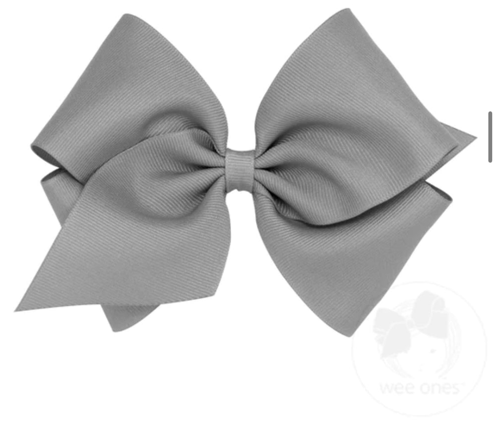 Mini King Grosgrain Hairbow - Gray