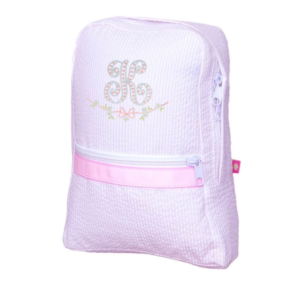 Pink Seersucker Backpack