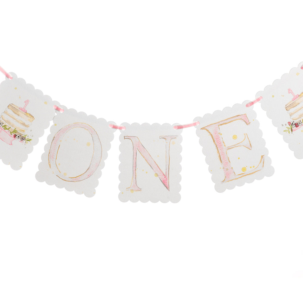 “ONE” Birthday Banner - Pink