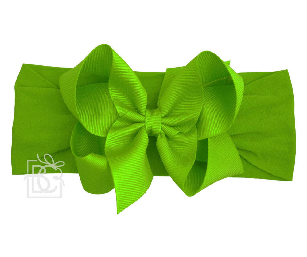 Large Bow Headband - Apple Green