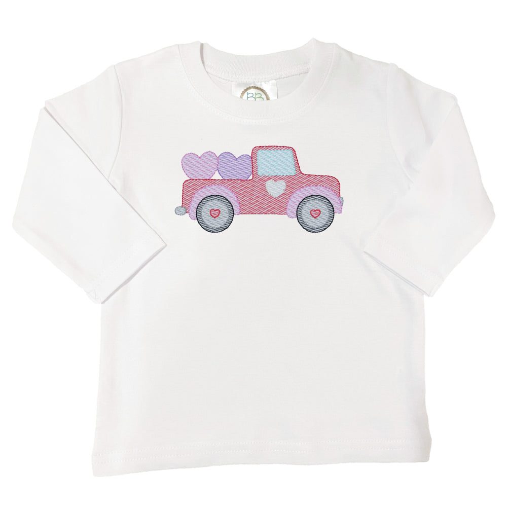 Embroidered Truck with Hearts Shirt