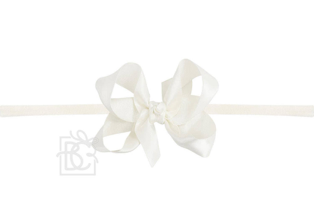 Medium Headband - Satin Antique White