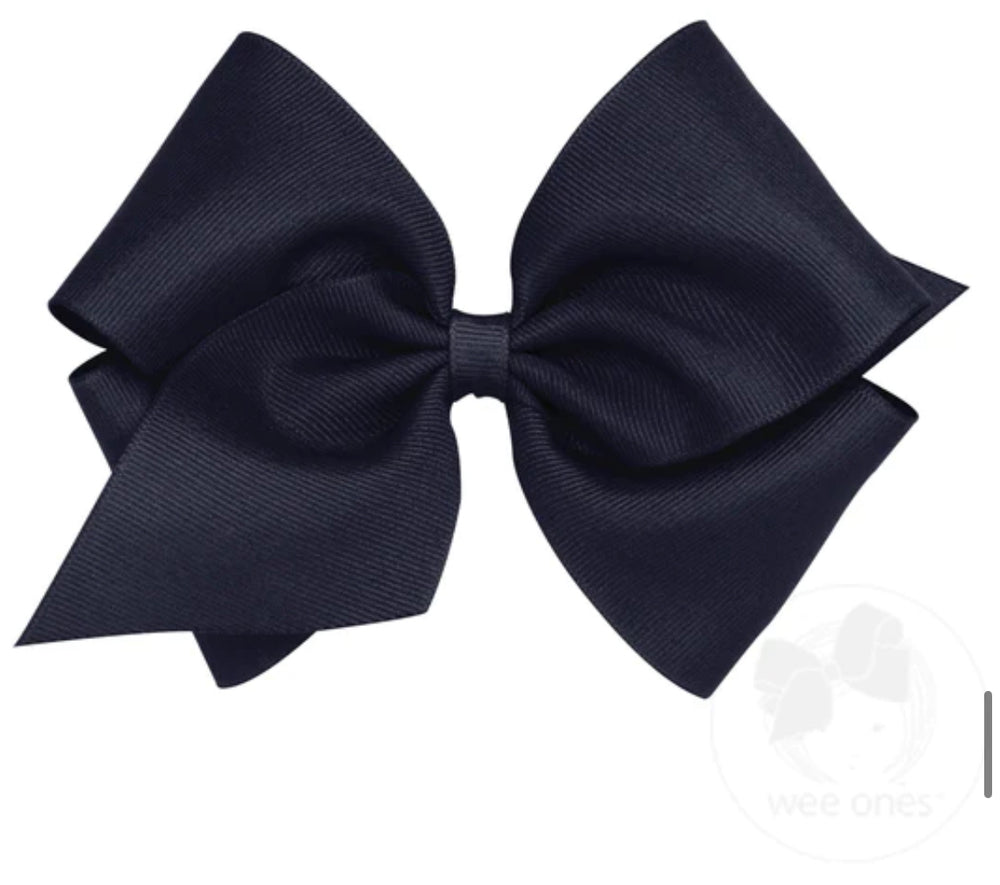 Mini King Grosgrain Hairbow - Navy