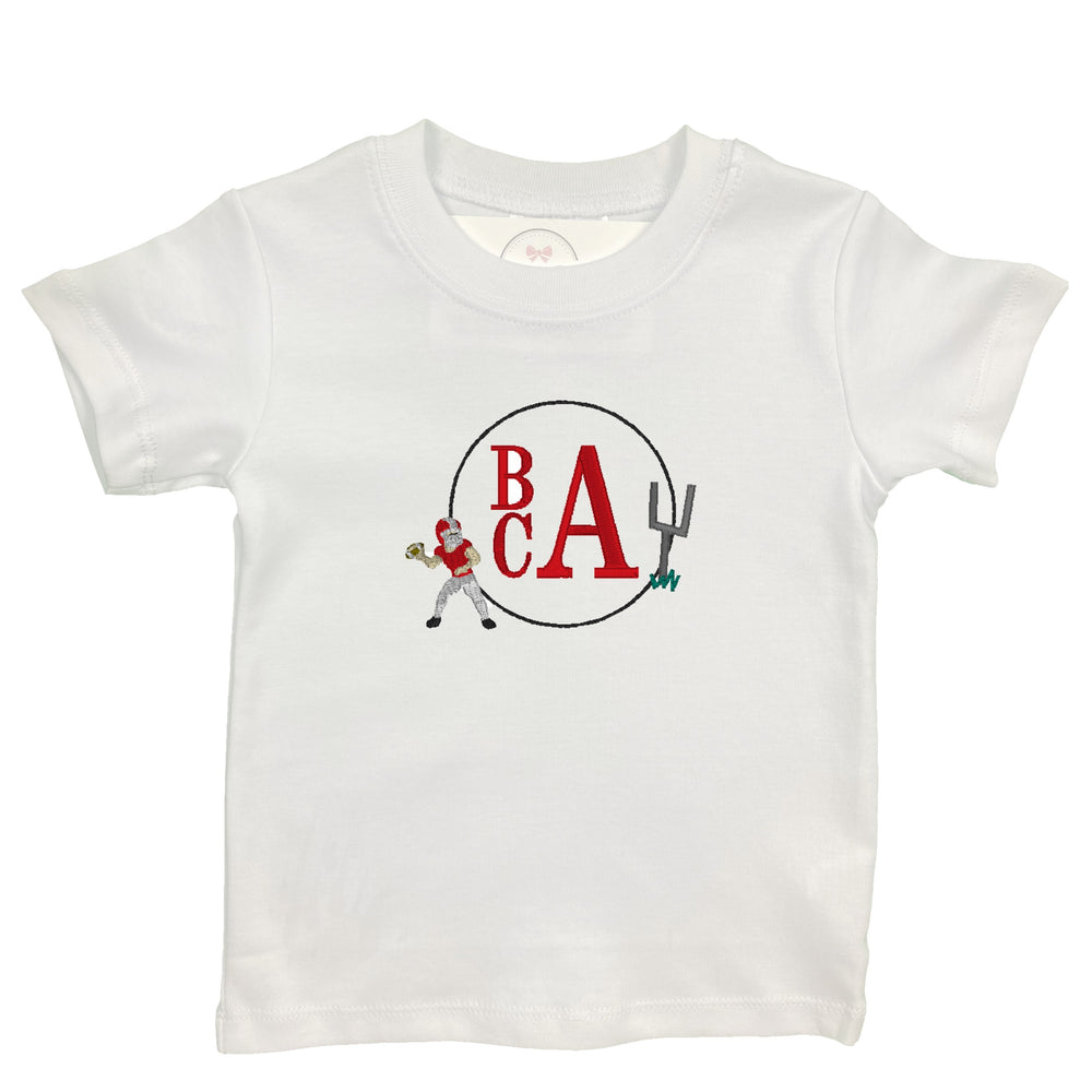 Embroidered Football Circle Monogram Shirt