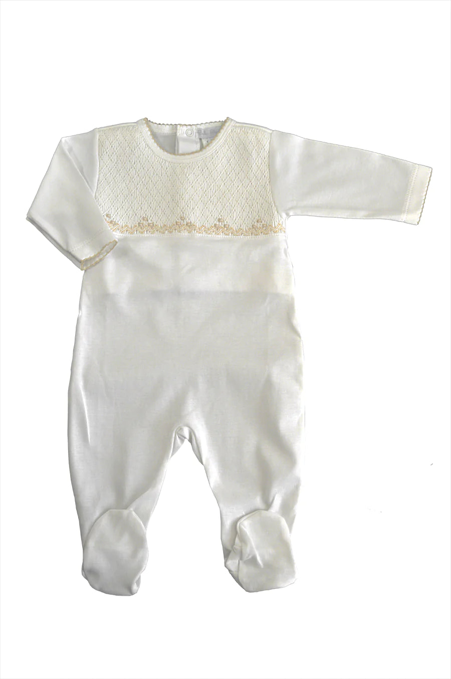 Ecru Smocked Footie