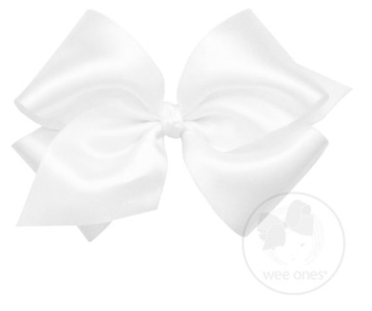 King Satin Bow - White