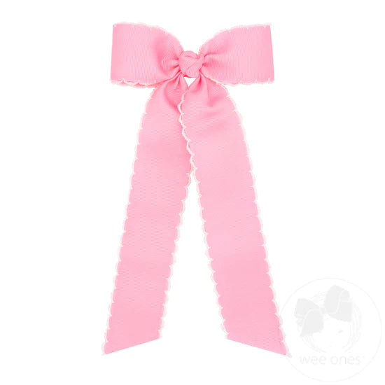 Medium Streamer Style Bow - Pearl Moonstitch