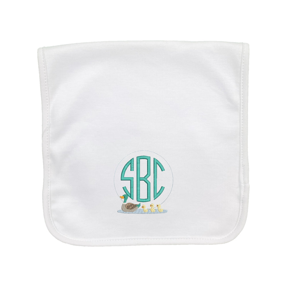 Mallard Embroidered Burp Cloth