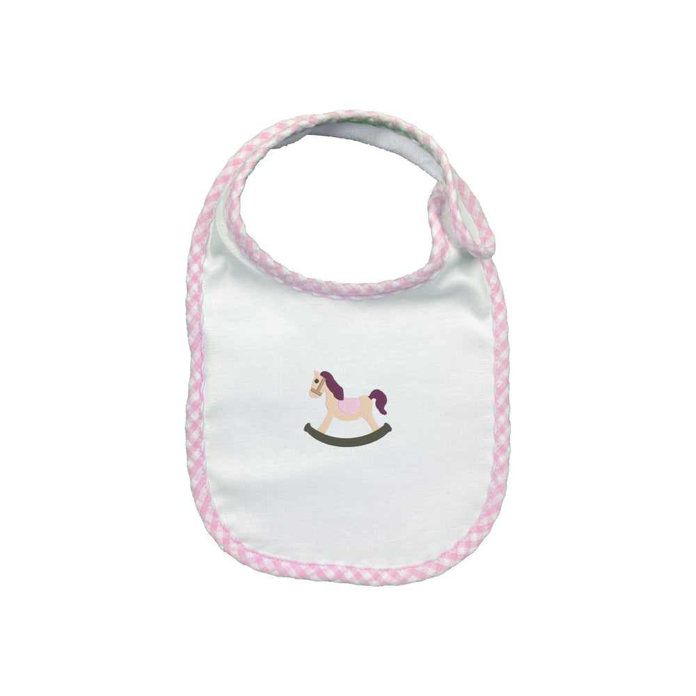 Embroidered Rocking Horse Bib