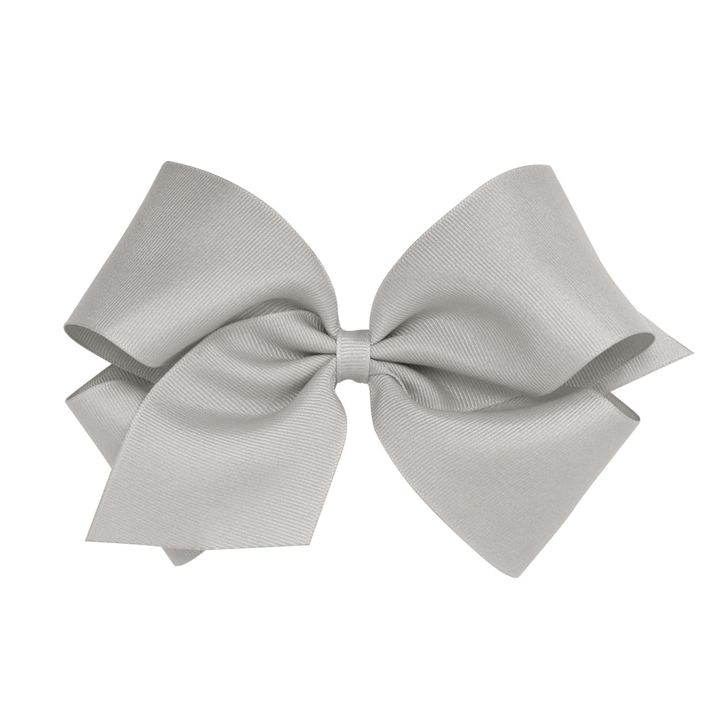 Wee Ones King Grosgain Bow - Soft Gray