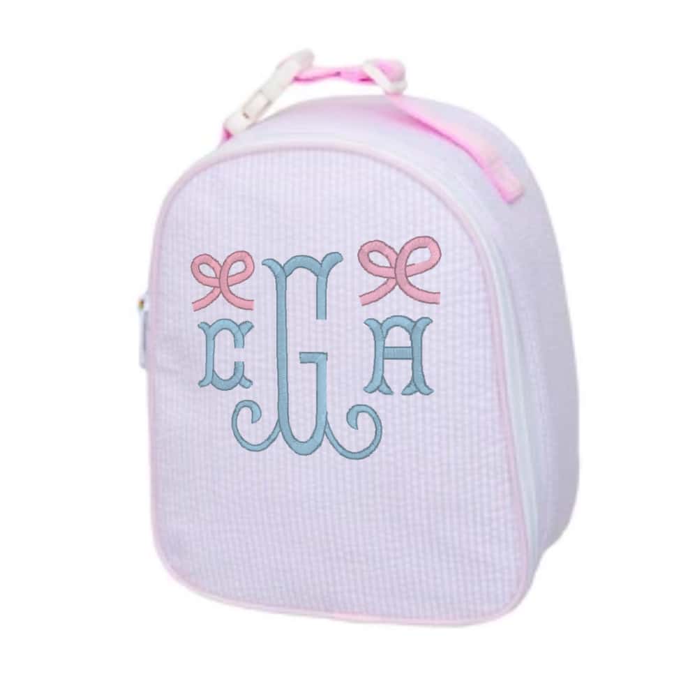 Pink Seersucker Lunchbox