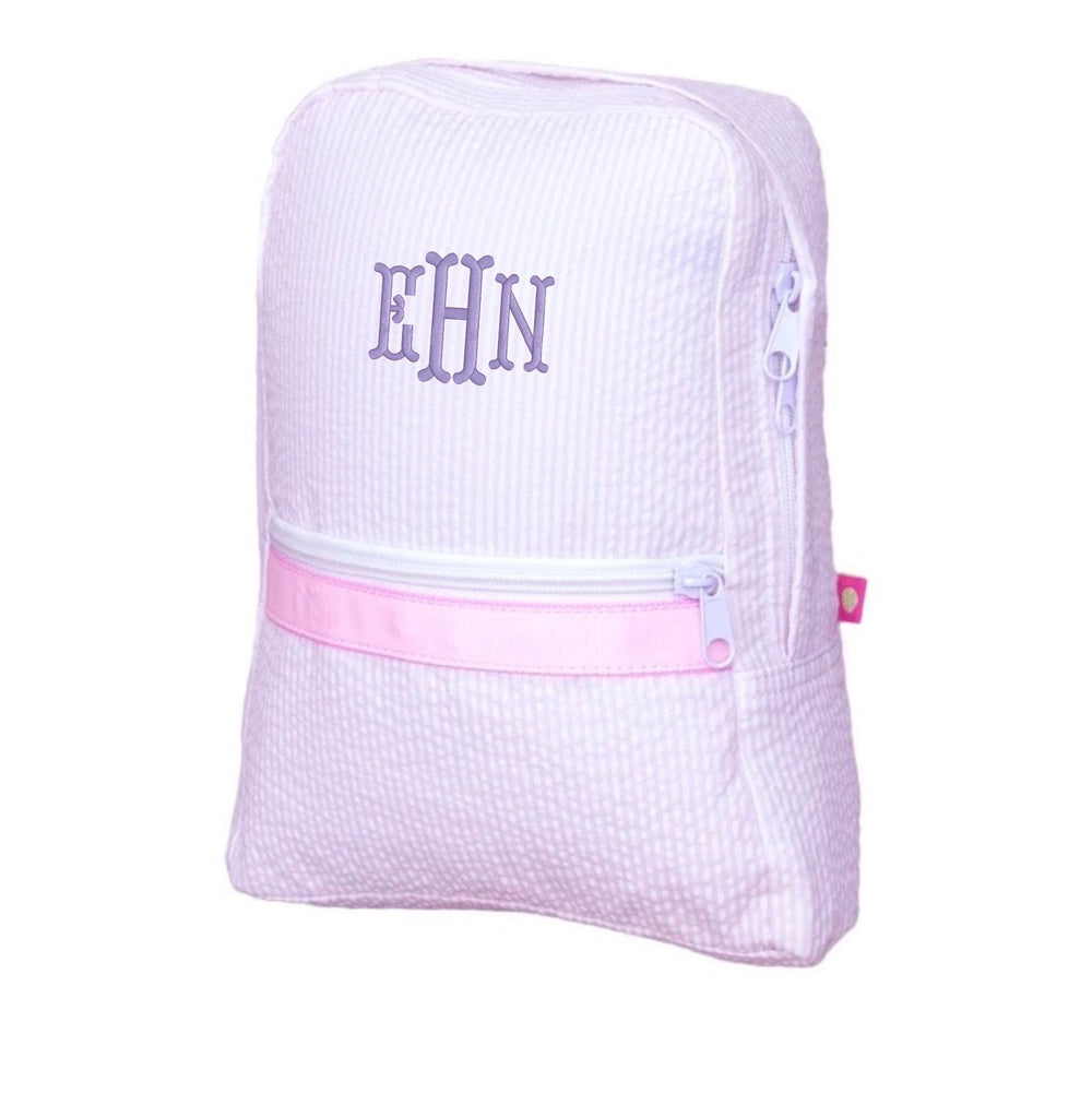 Pink Seersucker Backpack
