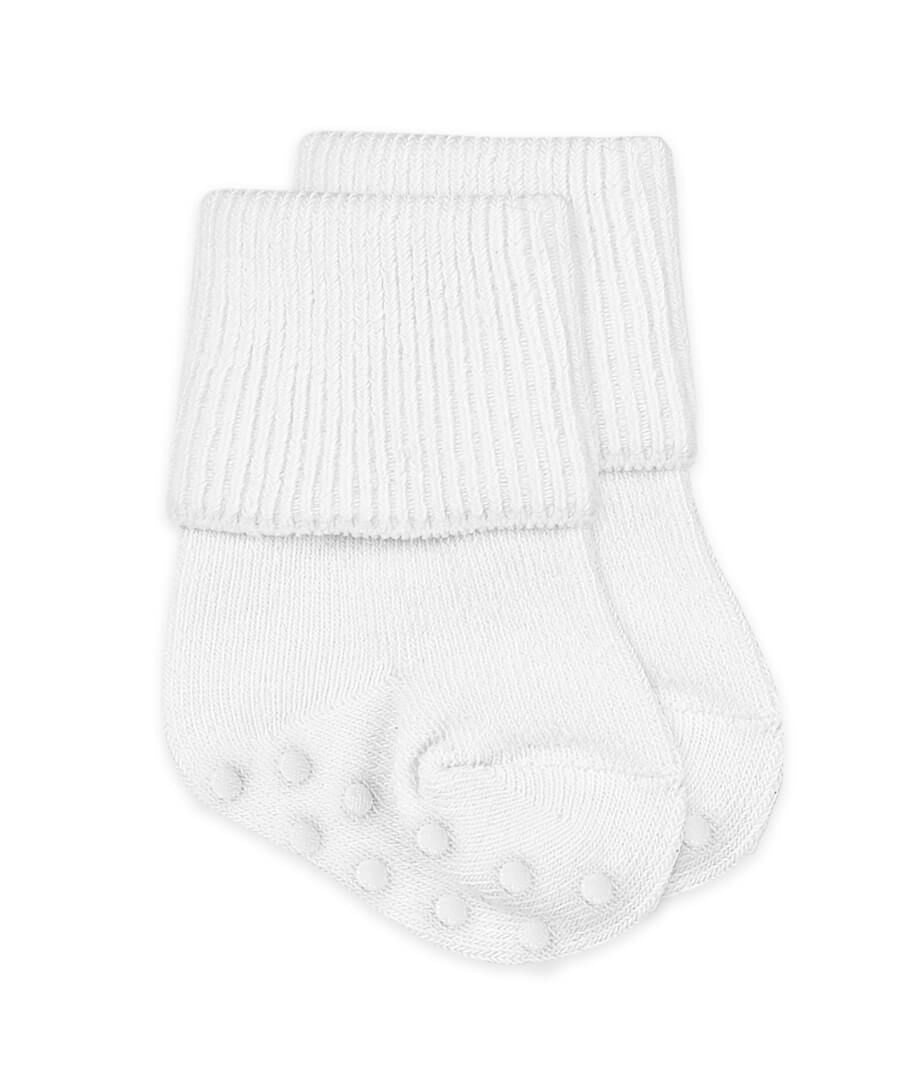 Jefferies Socks Non-Skid Smooth Toe Organic Cotton Turn Cuff Socks 1 Pair