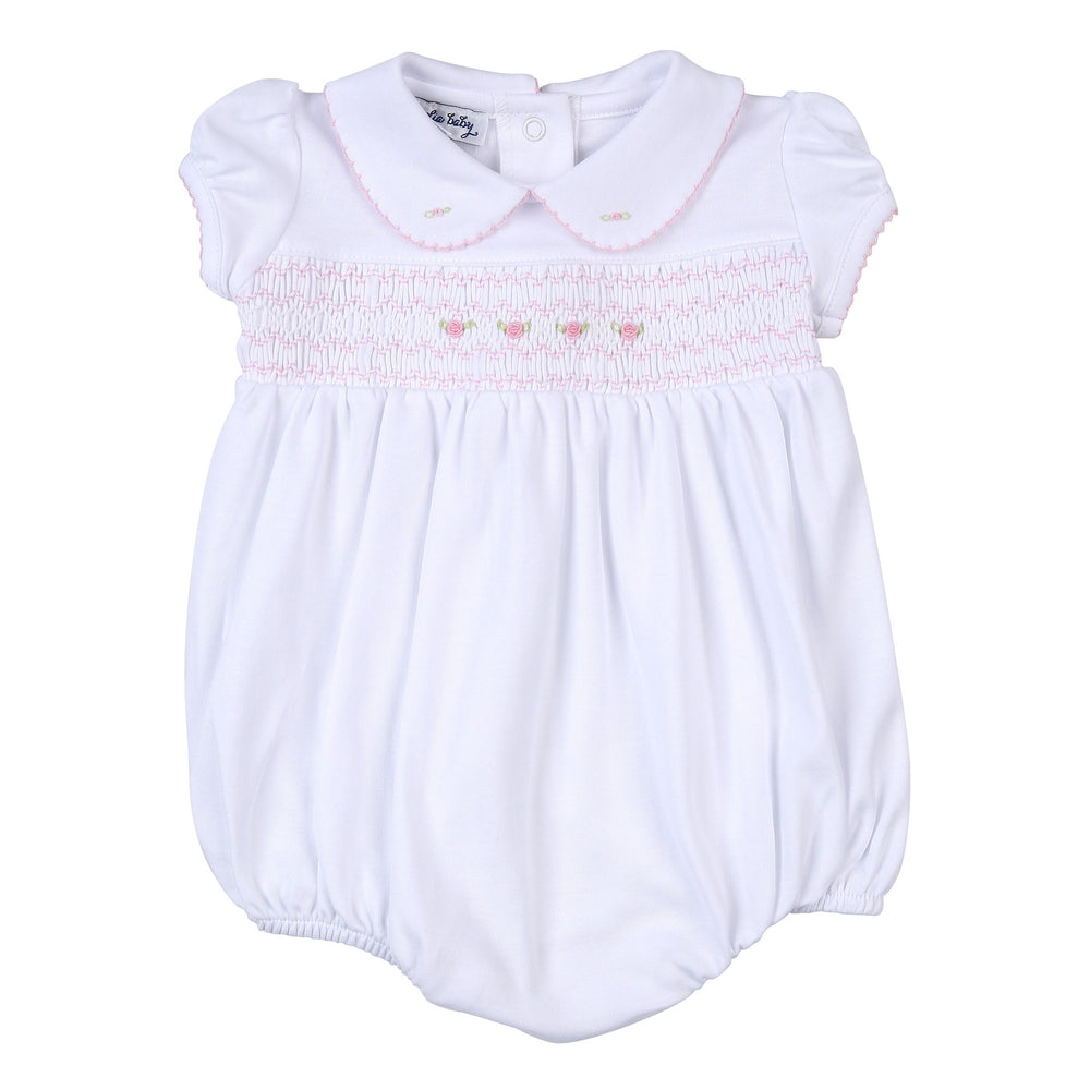 Taylor & Tyler Smocked Bubble - White/Pink