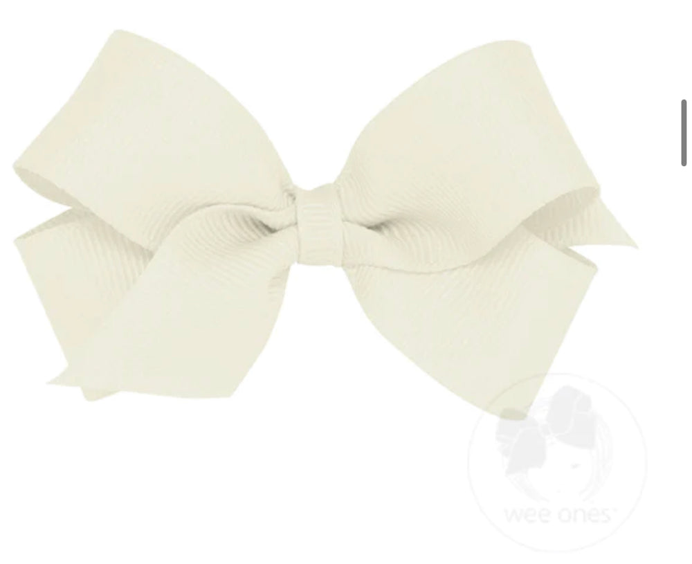 Mini Grosgrain Bow - Antique White