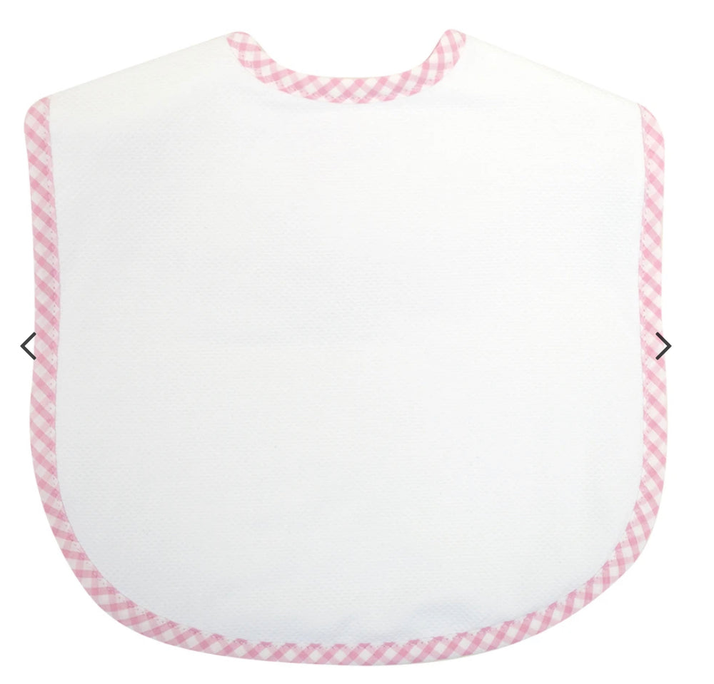 Pink Check Bib