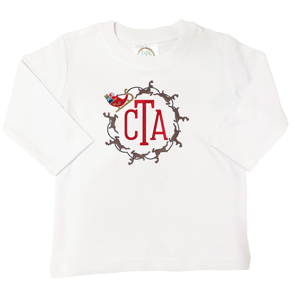 Santa's Sleigh Embroidered Shirt