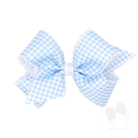 Medium Pastel Gingham Moonstitch Bow