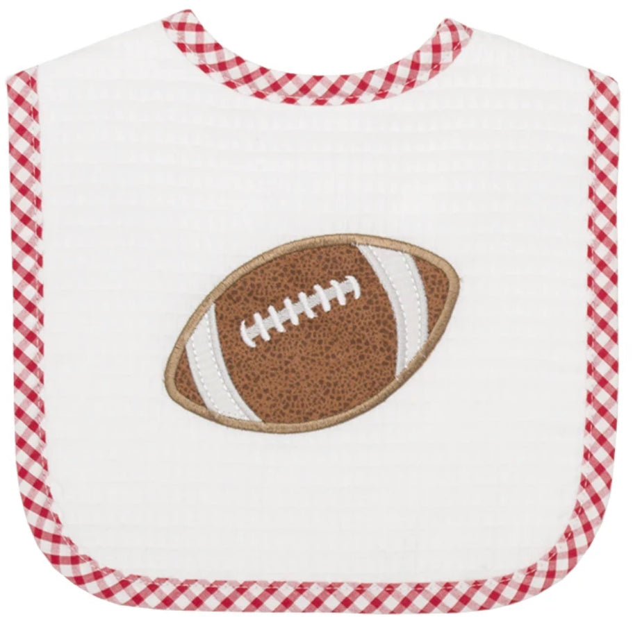 Red Football Feeding Bib