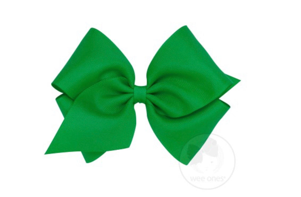 Wee Ones Mini King Grosgain Bow - Green