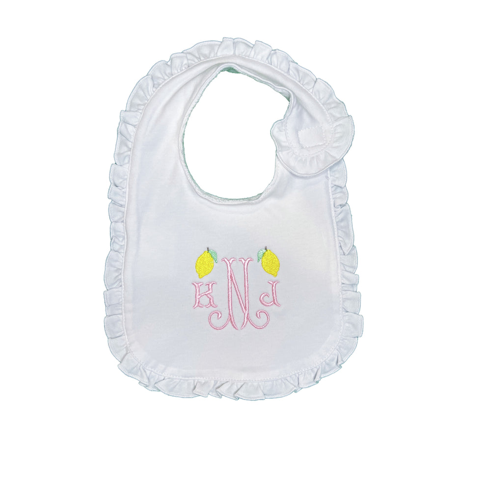 Embroidered Initials with Mini Lemon Bib