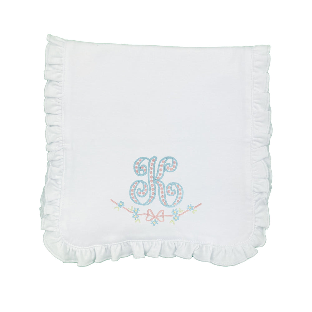 Embroidered Initial with Frame Burp Cloth