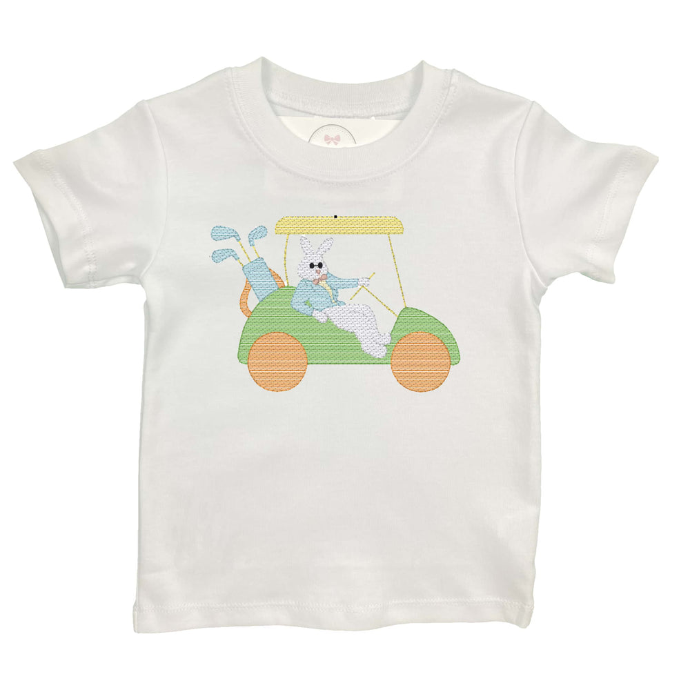 Easter Bunny Golf Cart Embroidered Shirt