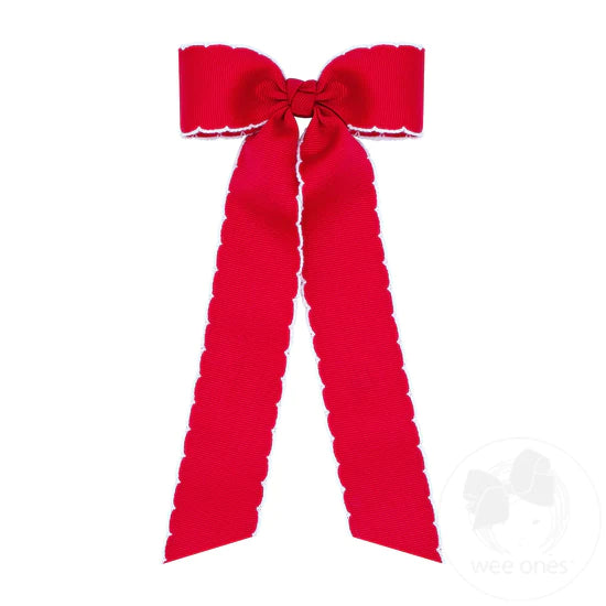 Medium Streamer Style Bow - Red Moonstitch