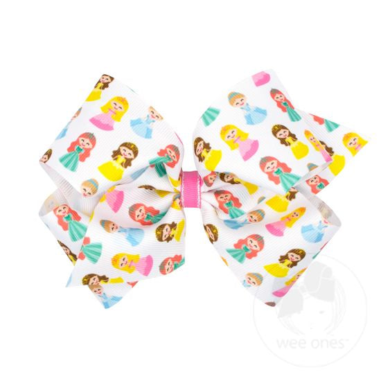 King Grosgrain Princess-themed Print Girls Hair Bow