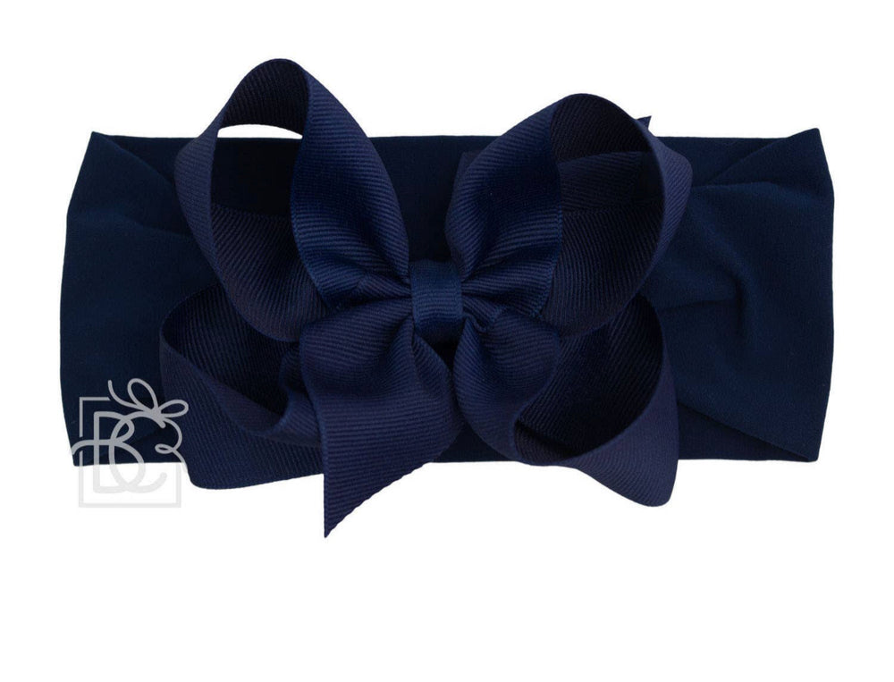 Large Bow Headband - Navy