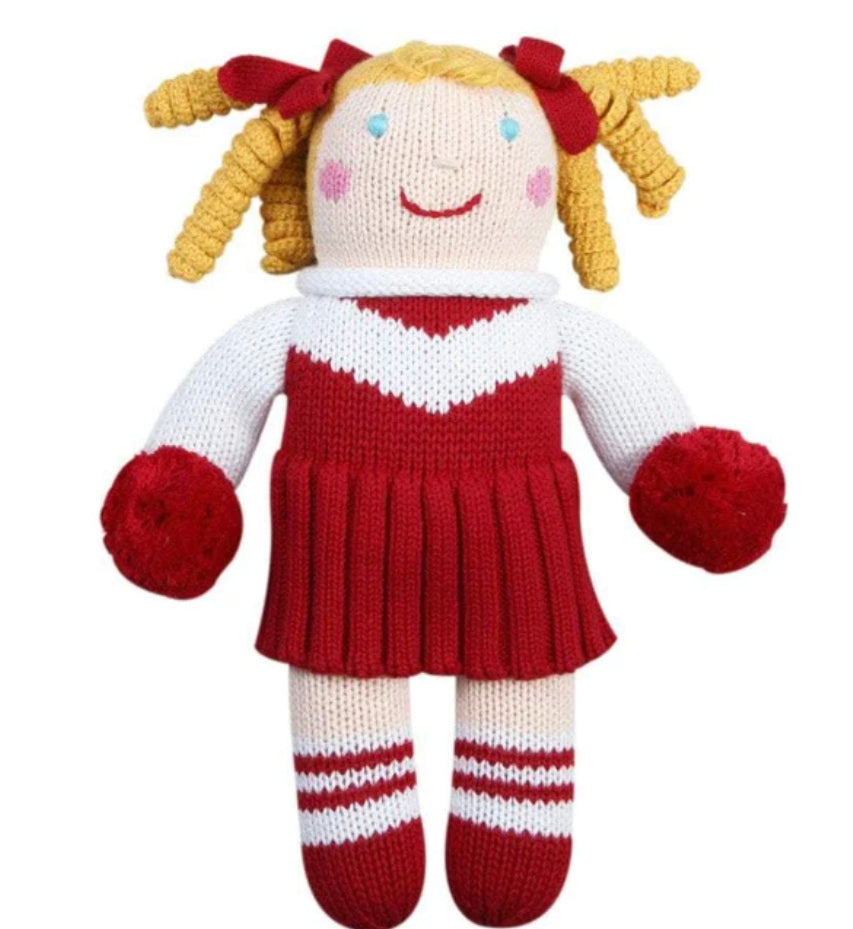 Cheerleader Knit Doll - Red & White